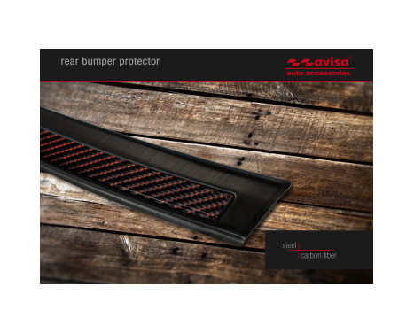 Stainless steel bumper protector suitable for 'Deluxe' Mercedes GLE Coupé 2015- Black/Red-Black Carbon, Image 6