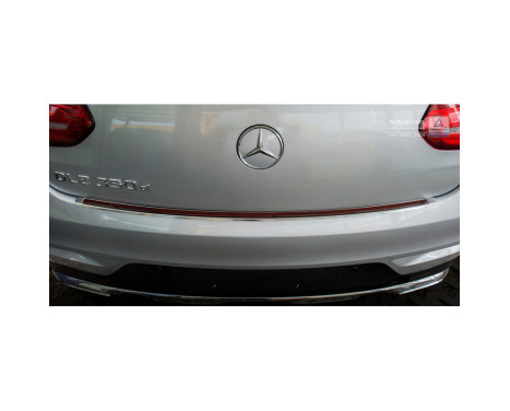 Stainless steel bumper protector suitable for 'Deluxe' Mercedes GLE Coupé 2015- Chrome/Red-Black Carbon, Image 2