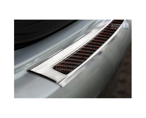 Stainless steel bumper protector suitable for 'Deluxe' Mercedes GLE Coupé 2015- Chrome/Red-Black Carbon, Image 3