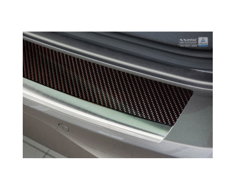 Stainless steel bumper protector suitable for 'Deluxe' Volkswagen Golf VII HB 3/5-door 2012- Chrome/Red-Z, Image 5