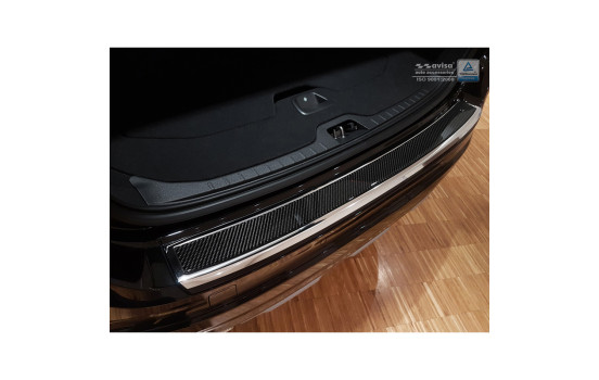Stainless steel bumper protector suitable for 'Deluxe' Volvo XC60 2013-2016 Chrome/Black Carbon, Image 2