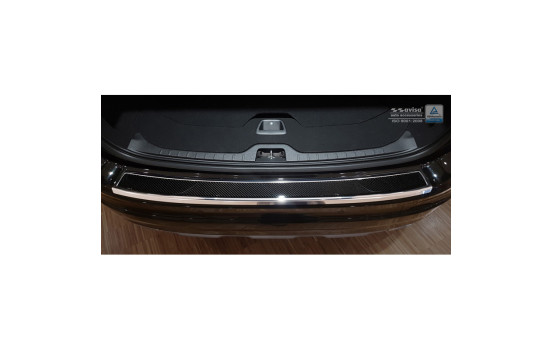 Stainless steel bumper protector suitable for 'Deluxe' Volvo XC60 2013-2016 Chrome/Black Carbon, Image 3