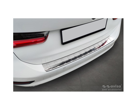 Stainless steel bumper protector suitable for BMW 3-Series G21 Touring 2019-2022 'Ribs'