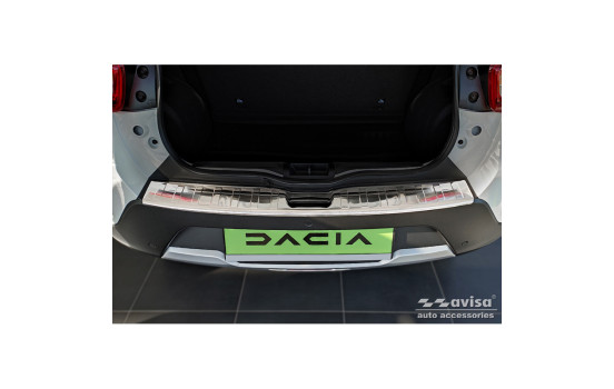 Stainless steel bumper protector suitable for Dacia Spring 2020- 'Ribs', Image 2