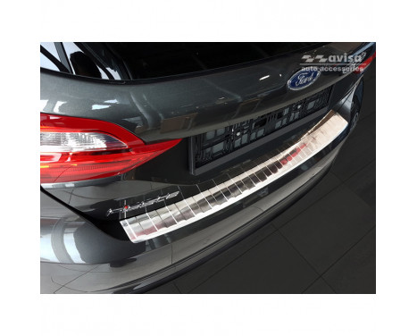 Stainless steel bumper protector suitable for Ford Fiesta MK8 5-door 2017- 'Ribs'