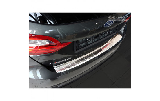 Stainless steel bumper protector suitable for Ford Fiesta MK8 5-door 2017- 'Ribs'