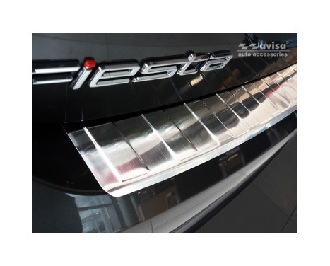 Stainless steel bumper protector suitable for Ford Fiesta MK8 5-door 2017- 'Ribs', Image 4