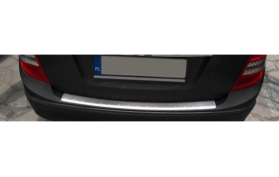 Stainless steel bumper protector suitable for Mercedes C-Class W204 2007-2011 'Ribs', Image 2