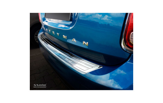Stainless steel bumper protector suitable for Mini Countryman R60 FL 2014-2016 'flag/lines'