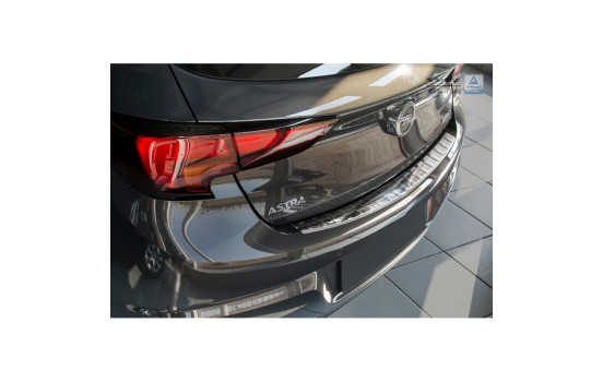 Stainless steel bumper protector suitable for Opel Astra K HB 5-door 2015- 'Ribs'