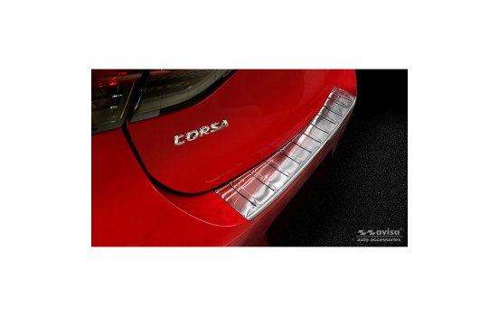 Stainless steel bumper protector suitable for Opel Corsa F HB 5-door 2019- 'Ribs', Image 2