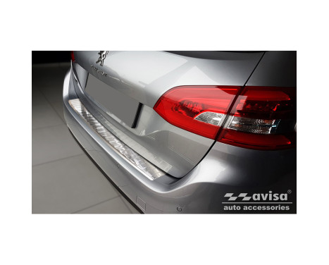Stainless steel bumper protector suitable for Peugeot 308 II SW 2013-2017 & Facelift 2017- 'Ribs', Image 4