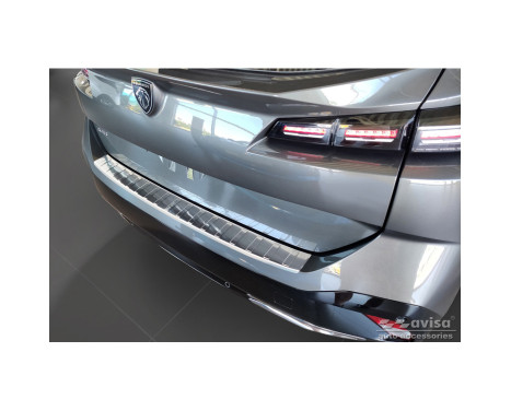 Stainless steel bumper protector suitable for Peugeot 308 III SW 2021- 'Ribs'