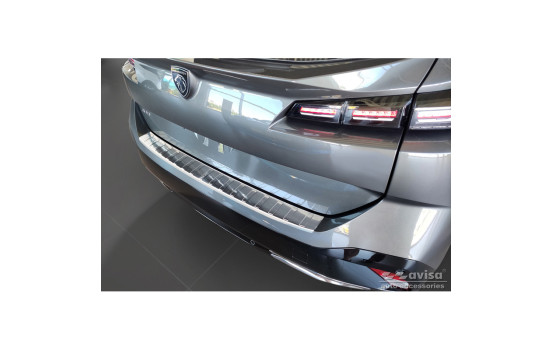 Stainless steel bumper protector suitable for Peugeot 308 III SW 2021- 'Ribs'