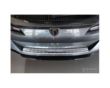 Stainless steel bumper protector suitable for Peugeot 308 III SW 2021- 'Ribs', Image 2