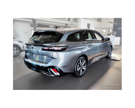 Stainless steel bumper protector suitable for Peugeot 308 III SW 2021- 'Ribs', Image 6
