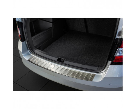 Stainless steel bumper protector suitable for Skoda Fabia III Combi 2015- 'Ribs'