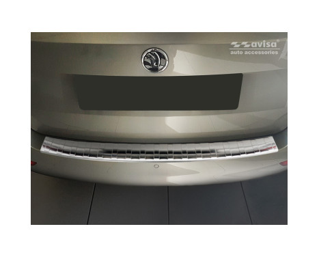 Stainless steel bumper protector suitable for Skoda Fabia III Combi Facelift 2018- 'Ribs', Image 3