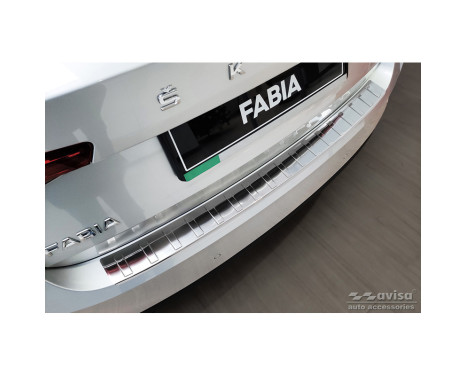 Stainless steel bumper protector suitable for Skoda Fabia IV Hatchback 2021- 'Ribs'