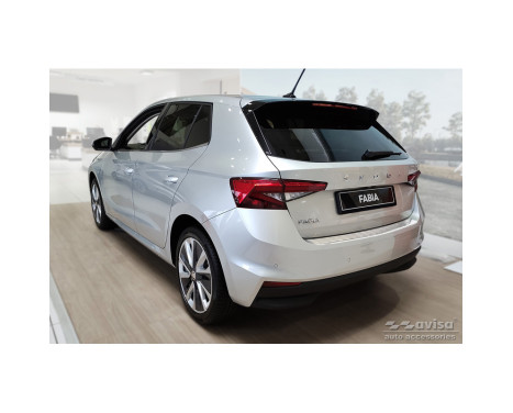 Stainless steel bumper protector suitable for Skoda Fabia IV Hatchback 2021- 'Ribs', Image 5