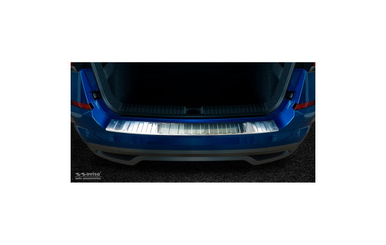 Stainless steel bumper protector suitable for Skoda Kamiq 2019- 'Ribs', Image 2