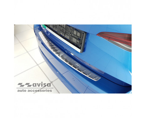 Stainless steel bumper protector suitable for Skoda Octavia IV Liftback 2020- 'Ribs'