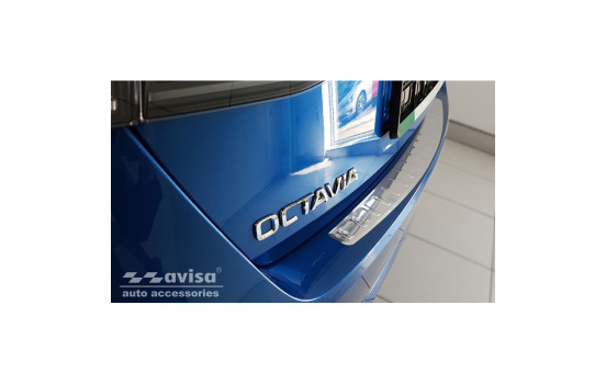 Stainless steel bumper protector suitable for Skoda Octavia IV Liftback 2020- 'Ribs', Image 4