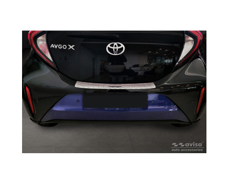Stainless steel bumper protector suitable for Toyota Aygo X 2022- 'Ribs', Image 2