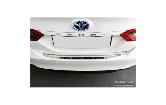 Stainless steel bumper protector suitable for Toyota Camry Hybrid (V7) 2017-2021 & FL 2021- 'Ribs', Image 2