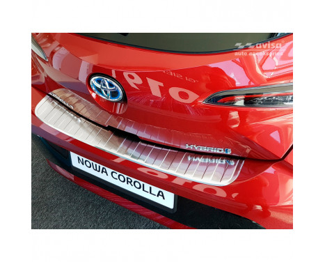 Stainless steel bumper protector suitable for Toyota Corolla XII HB 2019- 'Ribs'