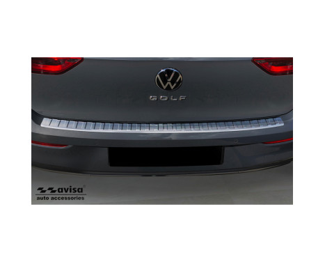 Stainless steel bumper protector suitable for Volkswagen Golf VIII HB 5-door 2020- 'Ribs', Image 2