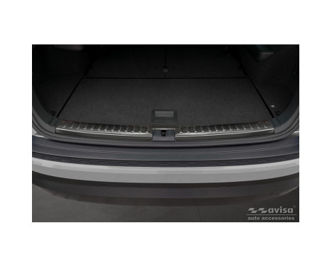 Stainless Steel Inner Rear Bumper Protector suitable for Skoda Kodiaq 2017-2021 & Facelift 2021- 'Ribs', Image 2