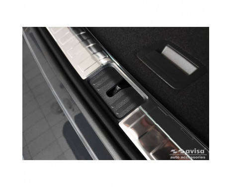 Stainless Steel Inner Rear Bumper Protector suitable for Volkswagen Tiguan 2016-2020 & FL 2020- 'Ribs', Image 3