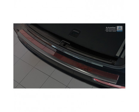 Stainless steel Rear bumper protector 'Deluxe' Audi Q5 2008-2016 Black / Red-Black Carbon