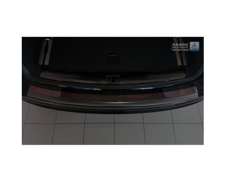 Stainless steel Rear bumper protector 'Deluxe' Audi Q5 2008-2016 Black / Red-Black Carbon, Image 2