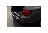 Stainless steel rear bumper protector 'Deluxe' BMW 5-Series F11 Touring 2010-2016 Chrome / Red-Black Carbon