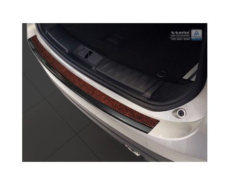 Stainless steel Rear bumper protector 'Deluxe' Jaguar F-Pace 2016- Black / Red-Black Carbon