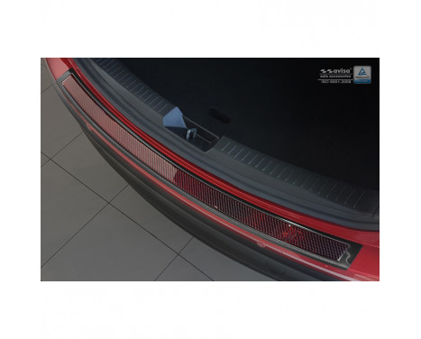Stainless steel rear bumper protector 'Deluxe' Mazda CX-5 2014- Black / Red-Black Carbon