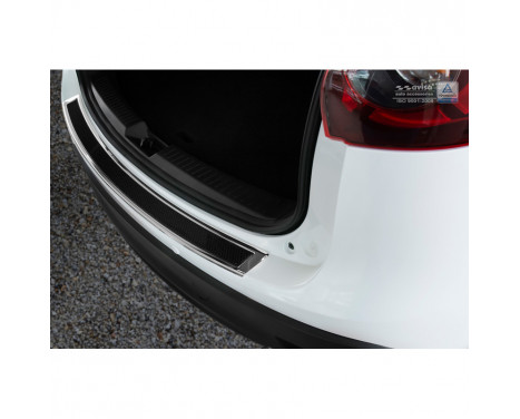 Stainless steel Rear bumper protector 'Deluxe' Mazda CX5 2012-2017 Chrome / Black Carbon