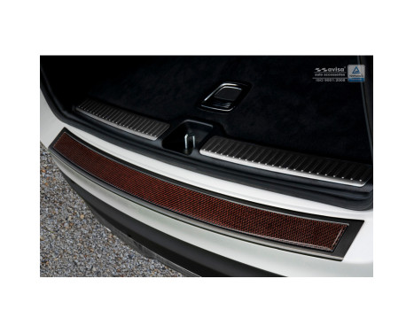 Stainless steel rear bumper protector 'Deluxe' Mercedes GLC 2015- Black / Red-Black Carbon, Image 2