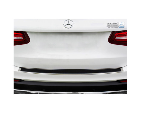 Stainless steel rear bumper protector 'Deluxe' Mercedes GLC 2015- Chrome / Black Carbon, Image 2