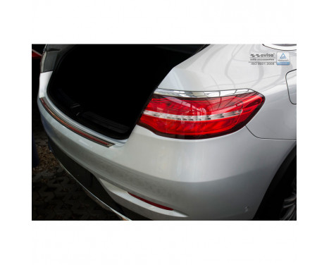 Stainless steel rear bumper protector 'Deluxe' Mercedes GLE Coupé 2015- Black / Red-Black Carbon