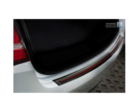 Stainless steel rear bumper protector 'Deluxe' Mercedes GLE Coupé 2015- Black / Red-Black Carbon, Image 3