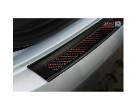 Stainless steel rear bumper protector 'Deluxe' Mercedes GLE Coupé 2015- Black / Red-Black Carbon, Image 4