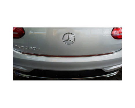Stainless steel rear bumper protector 'Deluxe' Mercedes GLE Coupé 2015- Chrome / Red-Black Carbon, Image 2