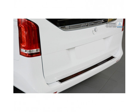 Stainless steel rear bumper protector 'Deluxe' Mercedes Vito W447 2014- Chrome / Red-Black Carbon