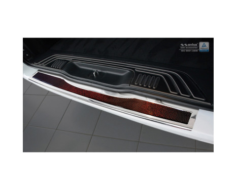 Stainless steel rear bumper protector 'Deluxe' Mercedes Vito W447 2014- Chrome / Red-Black Carbon, Image 2
