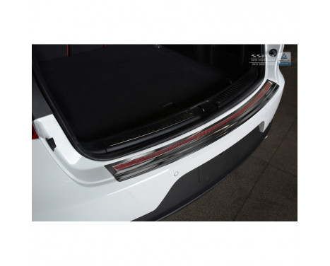Stainless steel Rear bumper protector 'Deluxe' Porsche Macan 2014- Black / Red-Black Carbon