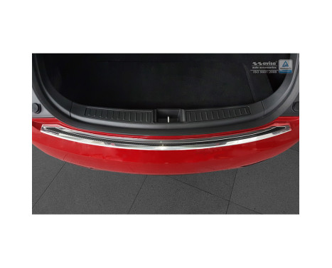 Stainless steel Rear bumper protector 'Deluxe' Tesla Model S 2012- Chrome / Black Carbon, Image 3