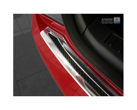 Stainless steel Rear bumper protector 'Deluxe' Tesla Model S 2012- Chrome / Black Carbon, Image 4
